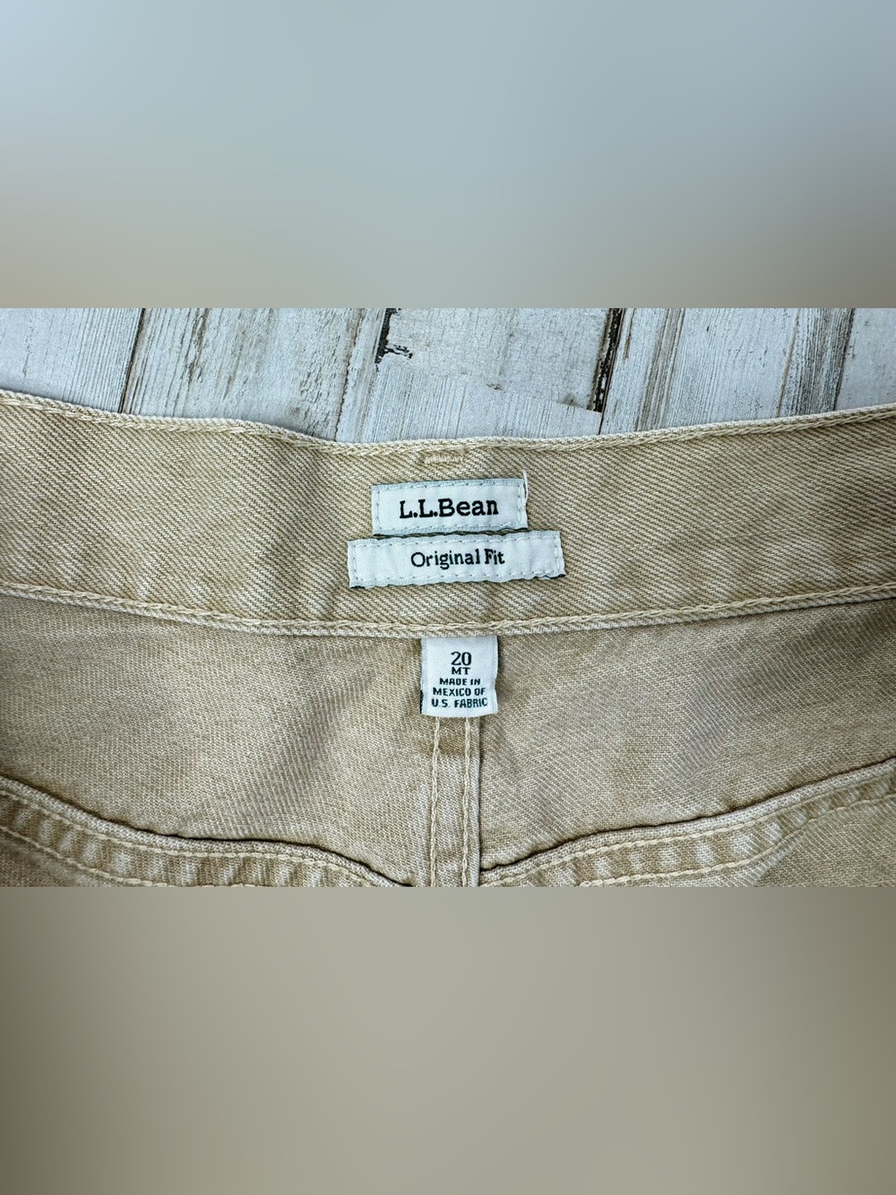 L.L. Bean Women’s Tan Jeans Original Fit Straight 20MT (40x33) Regular - Picture 4 of 11